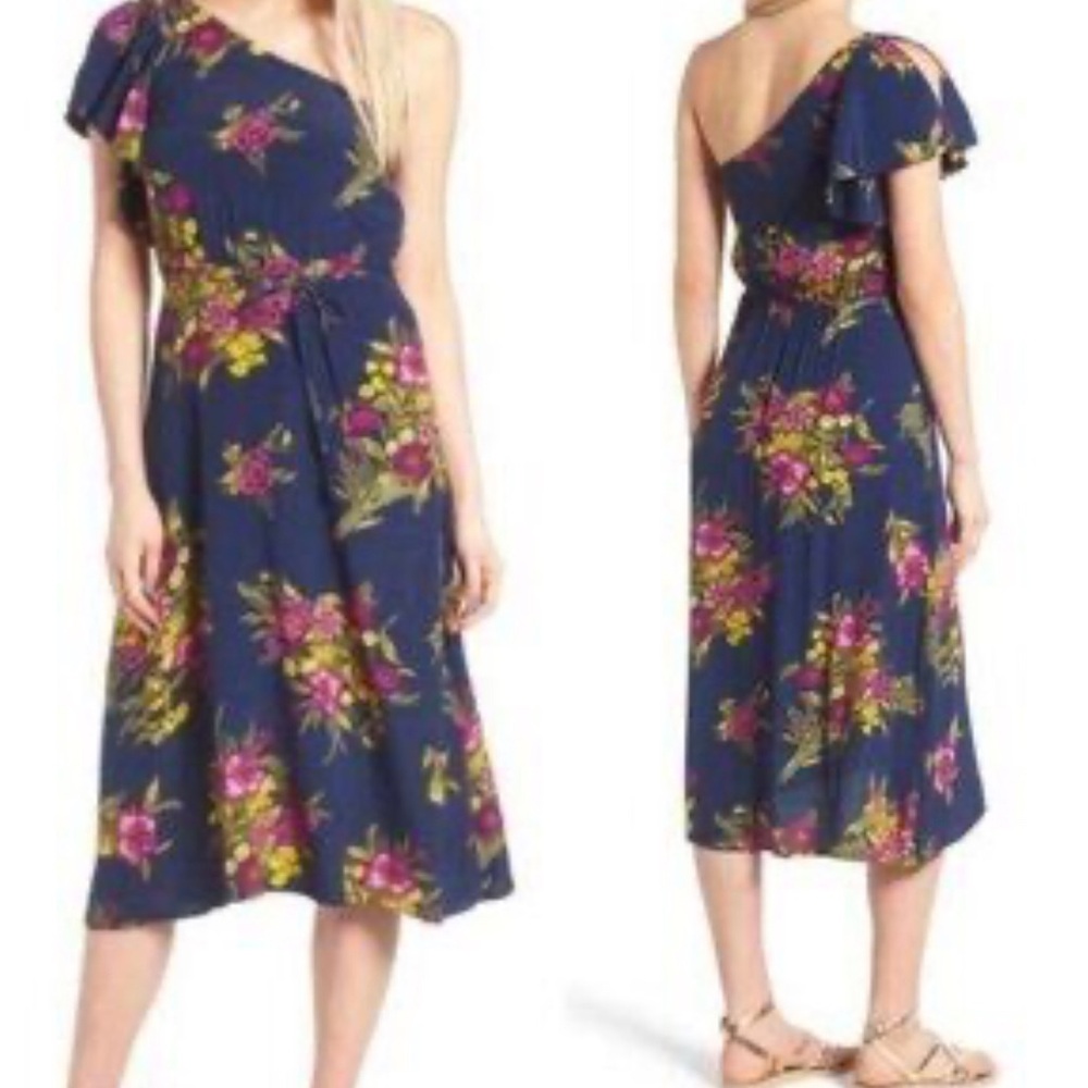 Leith Floral One-Shoulder Dress